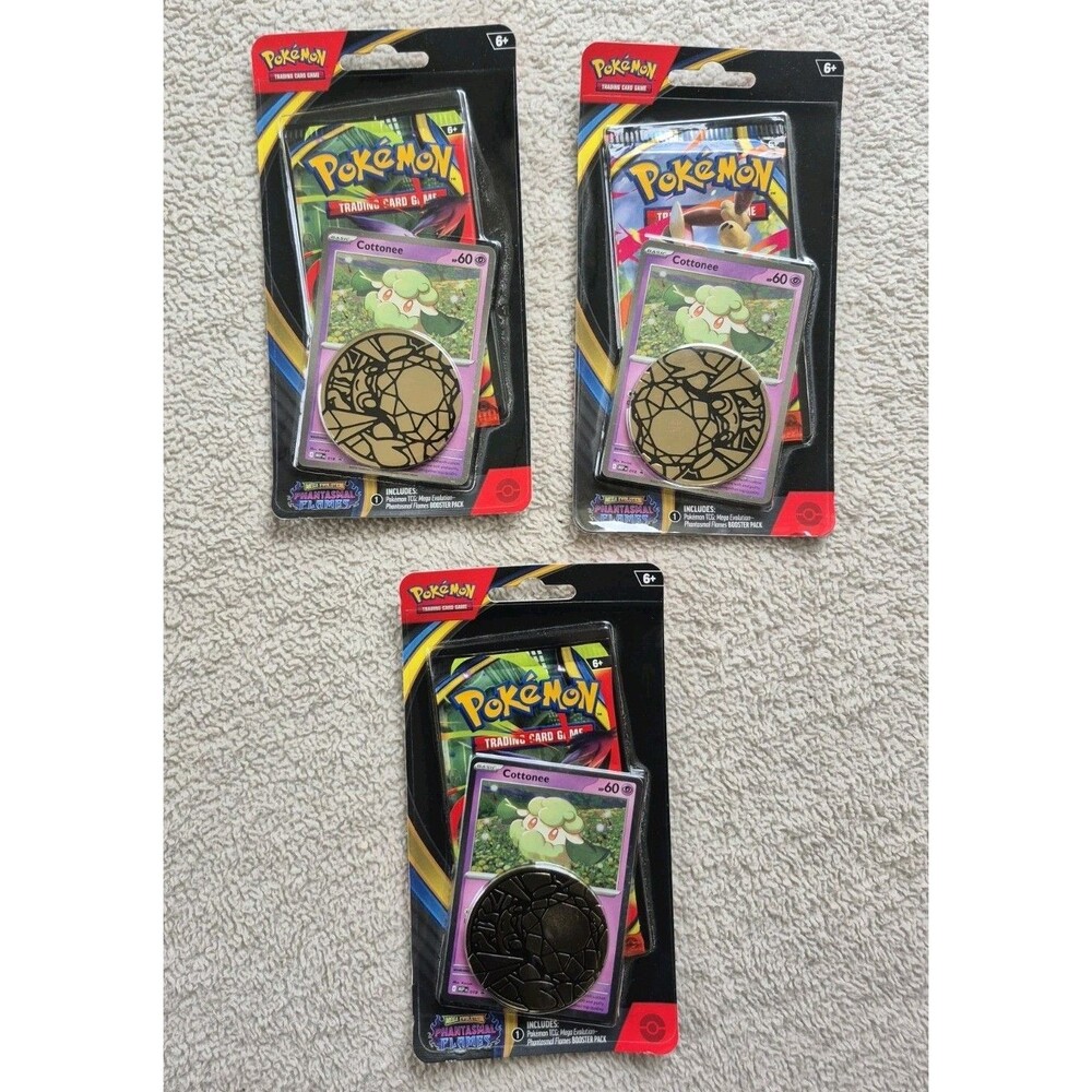 QTY 4 Pokemon TCG Phantasmal Flames Cottonee/Whimsicott BLISTER Packs SEALED